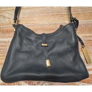 Vince Camuto Crossbody Navy Blue Pebbled Leather Shoulder Bag Purse Molly Gold